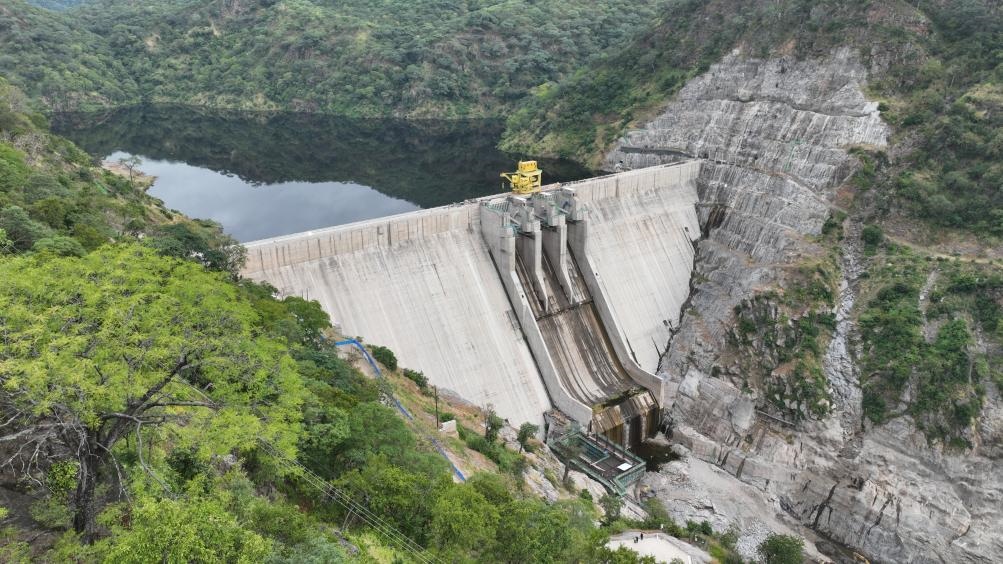 3月23日，航拍的下凱富峽水電站大壩。