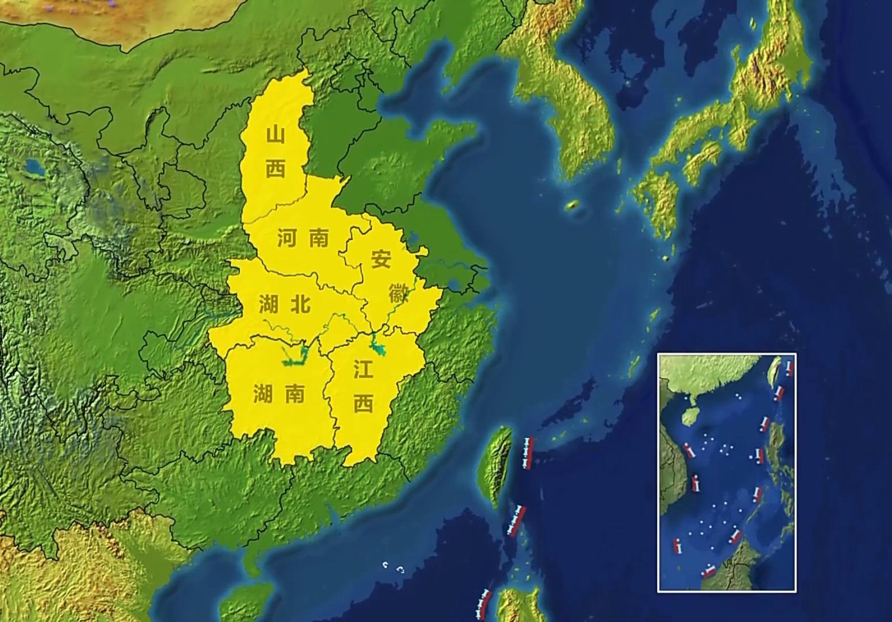 △中部地區(qū)包括晉皖贛豫鄂湘6省。