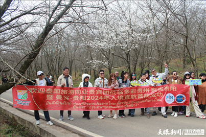 首個泰國入境旅游團打卡貴安櫻花園。